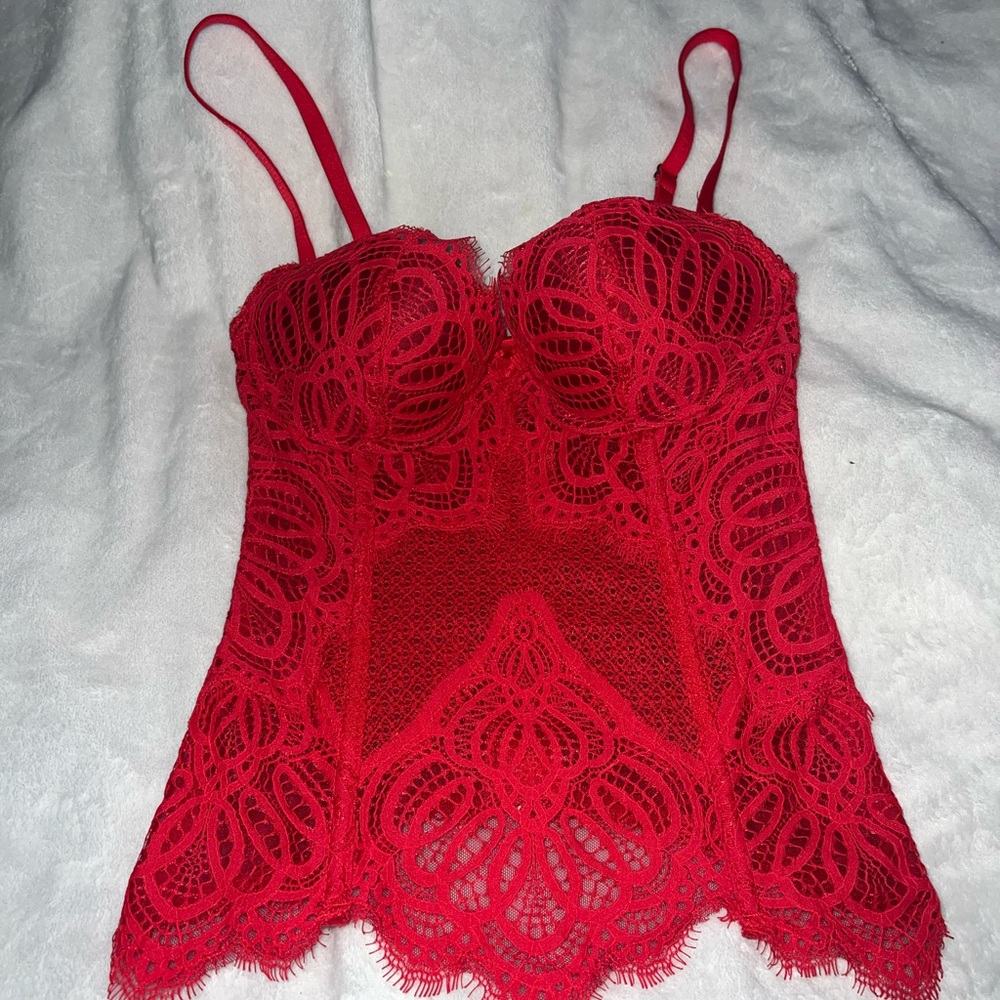 Victoria's Secret Red Lace Bustier